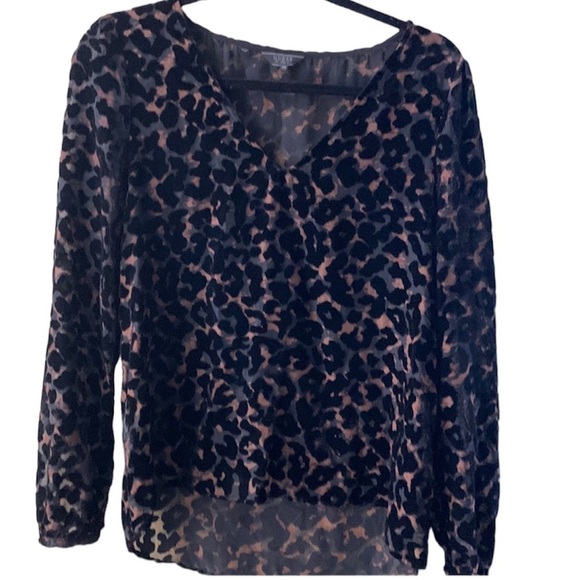 Guess velvet leopard sheer burnout Fariy gothic top size XS whichy whimsy goth - Picture 2 of 7